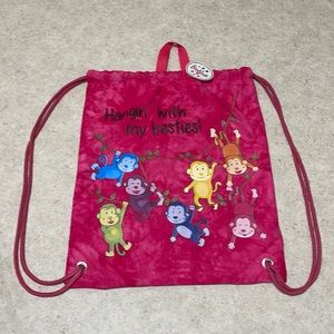BNWT BUNKJUNK COTTON DRAWSTRING MONKEYS DESIGN KIDS BACKPACK